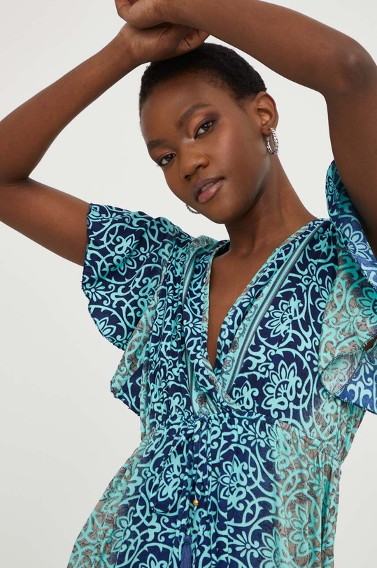 Answear Lab sukienka jedwabna granatowy 9296.1WK