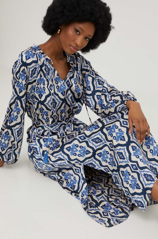 Šaty Answear.LAB midi námořnická modř 3187.WK