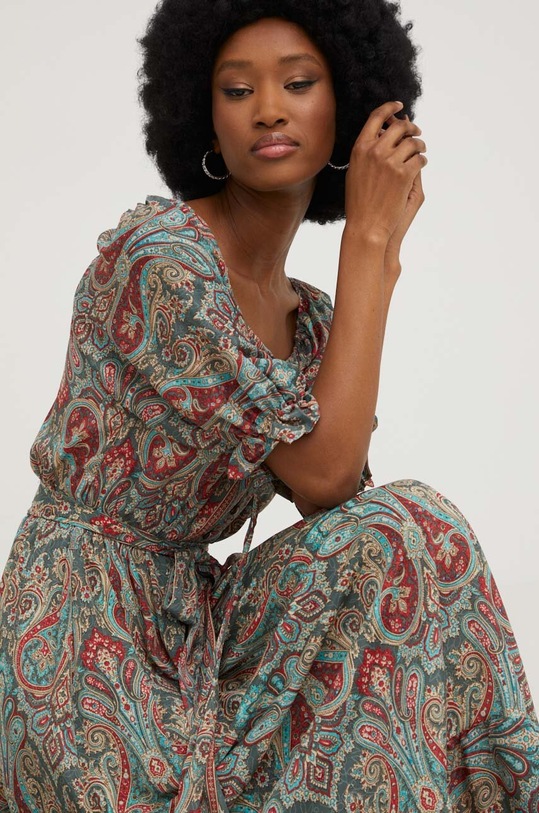 Hedvábné šaty Answear.LAB červená LD1237.WK