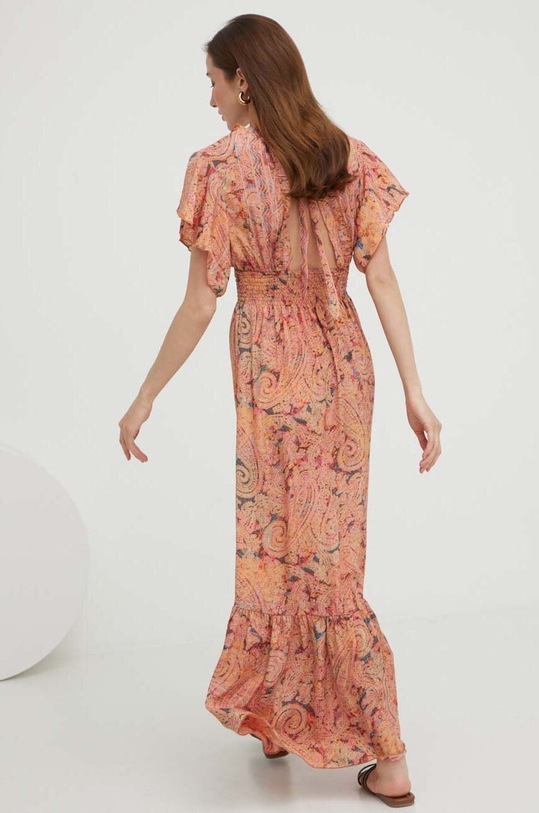 Odzież Answear Lab sukienka jedwabna m.034or.WK pomarańczowy