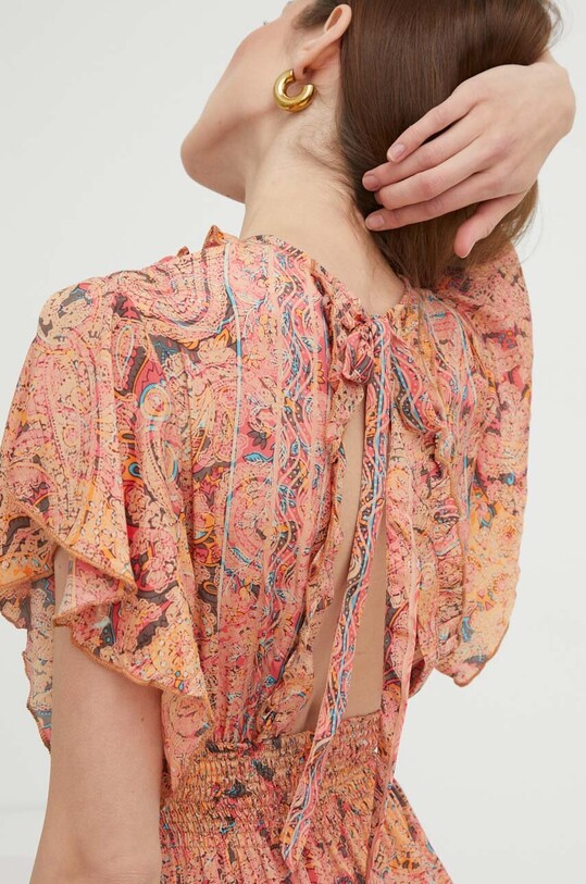 Answear Lab sukienka jedwabna m.034or.WK pomarańczowy