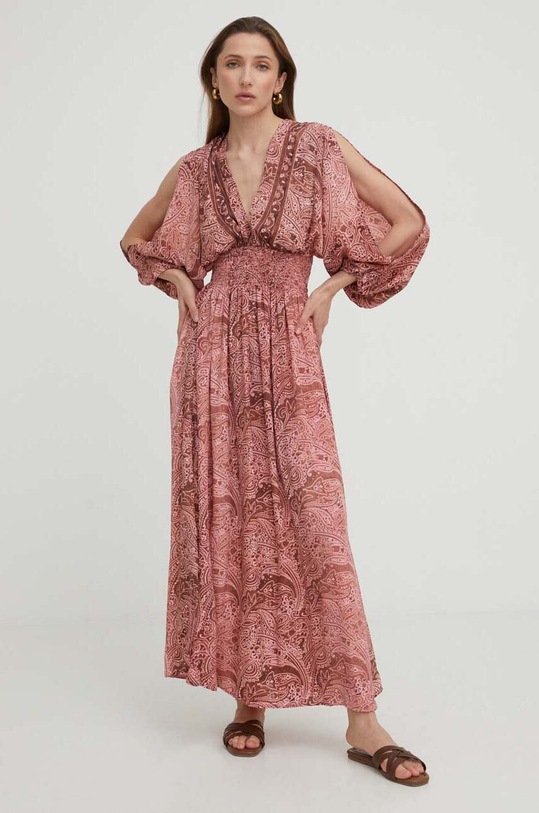 Шёлковое платье Answear.LAB m.006.1WK розовый WW23