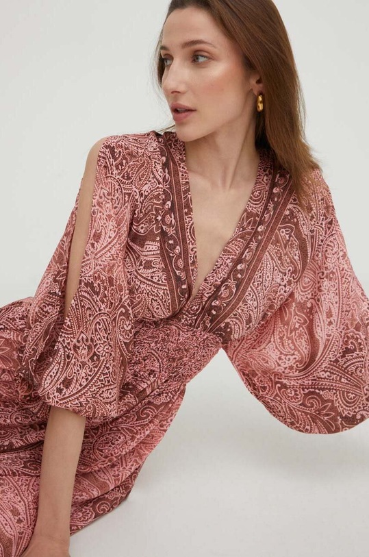 Шёлковое платье Answear.LAB m.006.1WK розовый