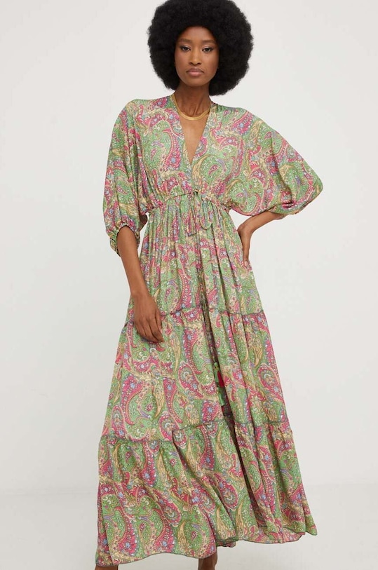 Answear Lab sukienka jedwabna Vestito.KK zielony