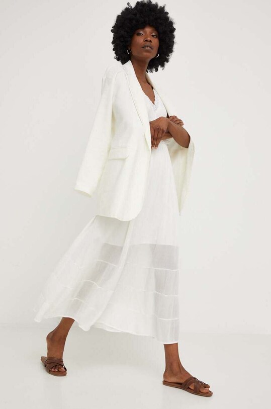 Answear Lab rochie din bumbac df009.w alb WW23