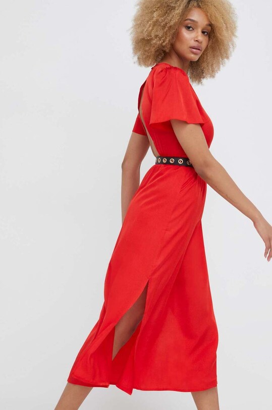 Answear Lab sukienka rozkloszowany czerwony mj27799.KK