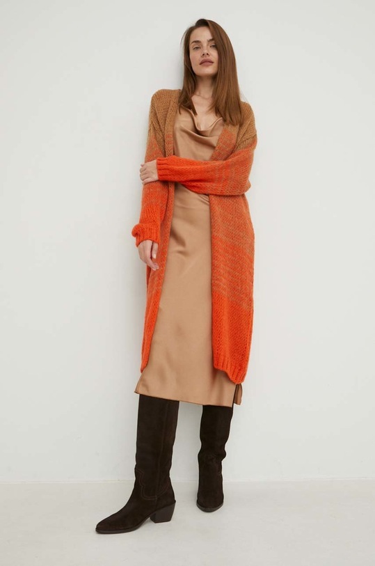 Answear Lab kardigan z wełną 2505.h pomarańczowy WW23