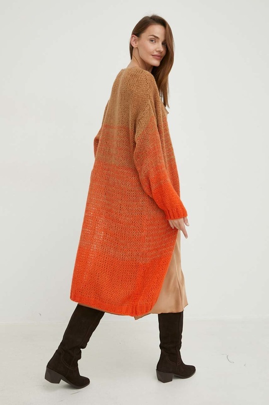 Odzież Answear Lab kardigan z wełną 2505.h pomarańczowy