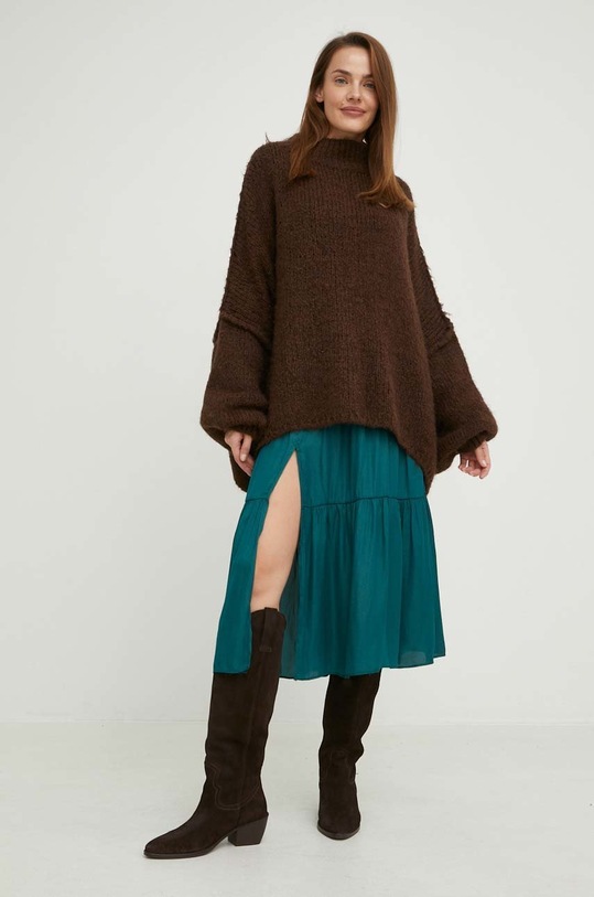 Answear Lab sweter z wełną m1040.H brązowy WW23