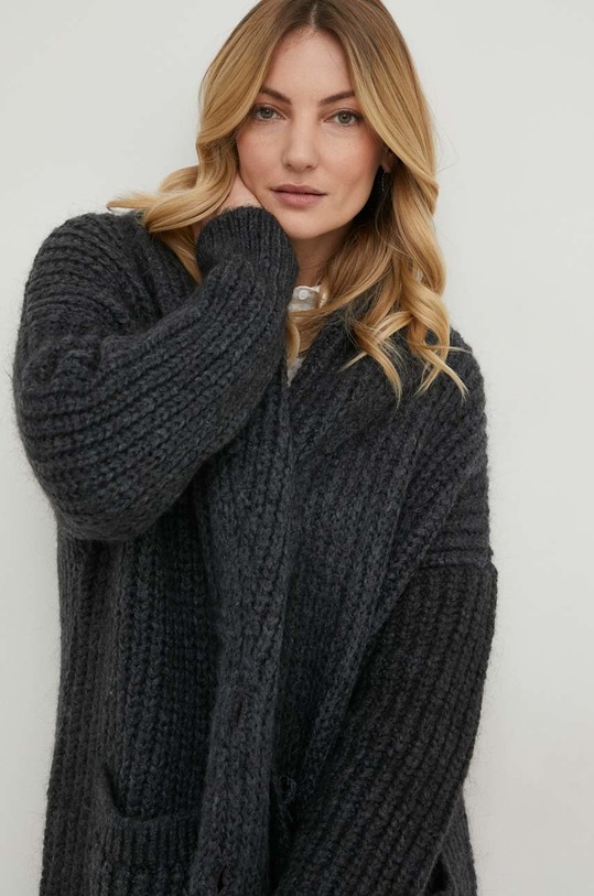 Vlnený kardigán Answear.LAB sivá 60162.h