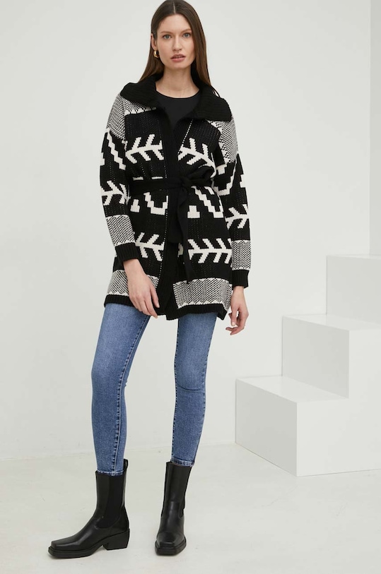 Answear Lab cardigan de lana 4016.h negru WW23