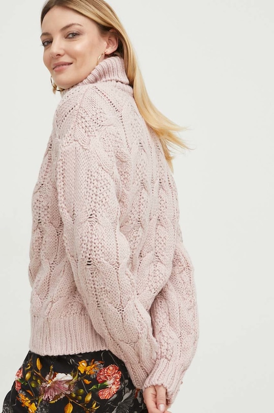 Odzież Answear Lab sweter z wełną 3570.DB różowy