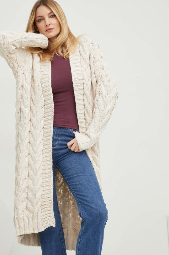 Answear Lab cardigan de lana 70522.h bej WW23
