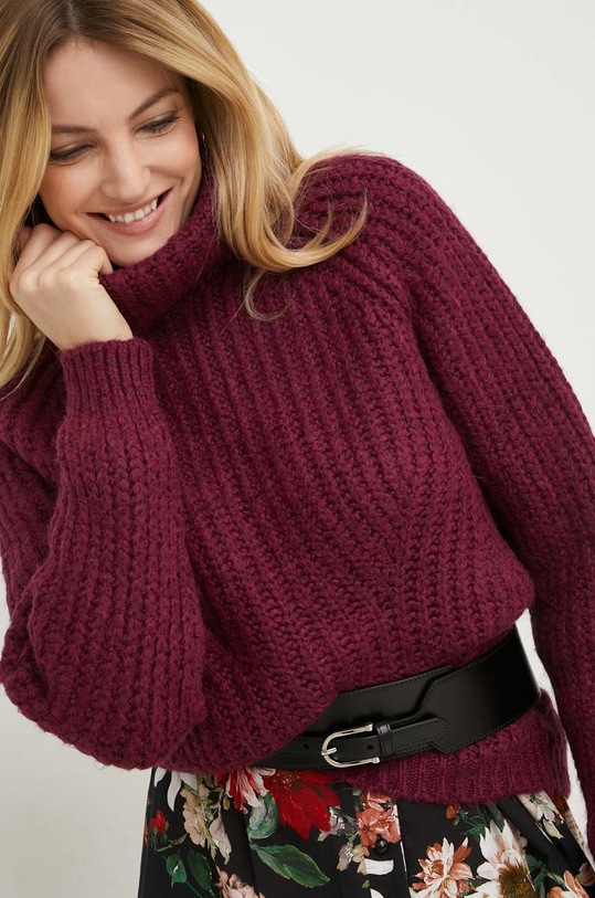 Vlněný svetr Answear.LAB burgundské sweterfigo.h