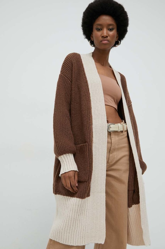 Answear Lab kardigan pozostałe brązowy t882.2.DB