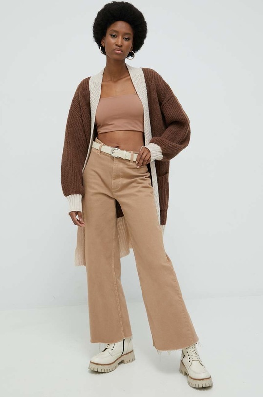 Answear Lab kardigan t882.2.DB brązowy WW23