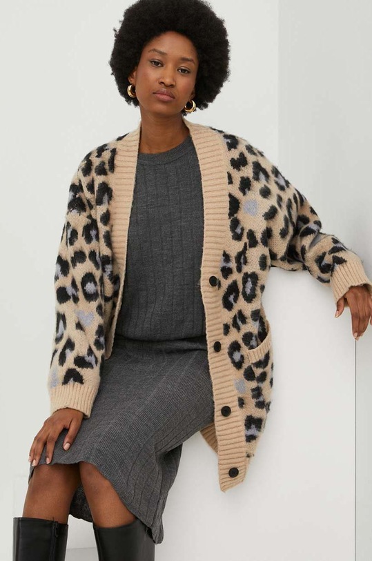 Answear Lab kardigan pozostałe beżowy chb5723.js