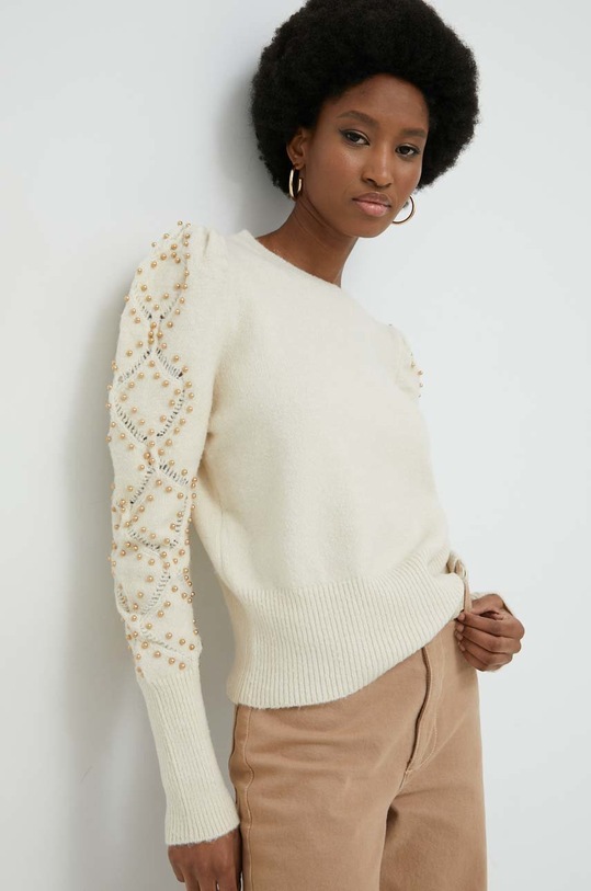 Answear Lab pulover de lana subtiri bej chx5556.js