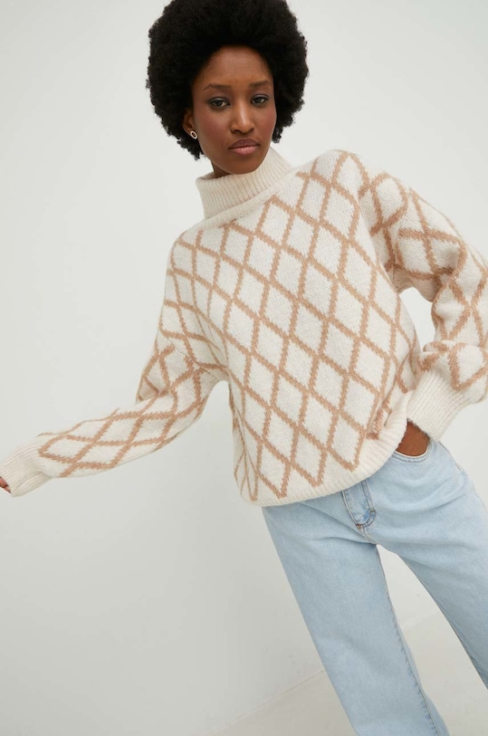 Answear Lab pulover de lana bej yhc555.1w