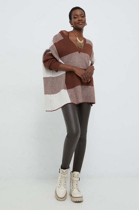 Answear Lab sweter z wełną P116.1h brązowy WW23