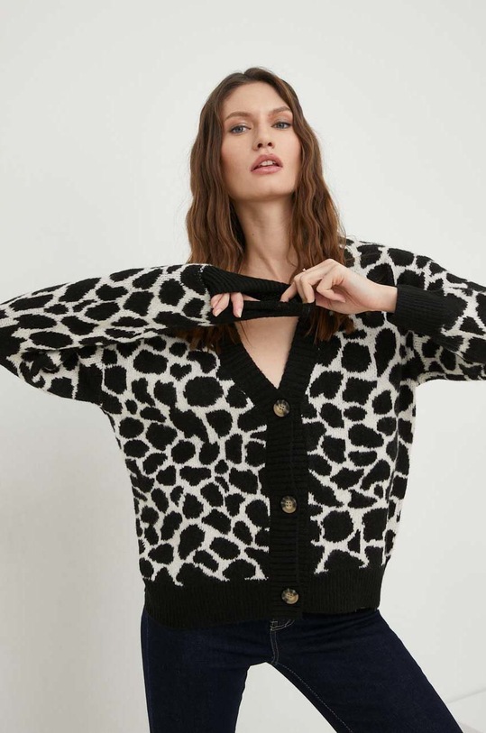 Vlnený kardigán Answear.LAB s prímesou vlny čierna M542.h