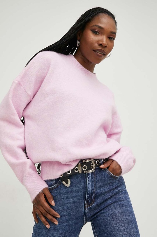 Vuneni pulover Answear.LAB s dodatkom vune roza 10118.h