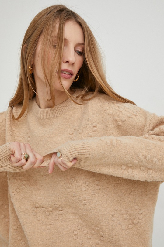 Answear Lab sweter z wełną brązowy 12.1w