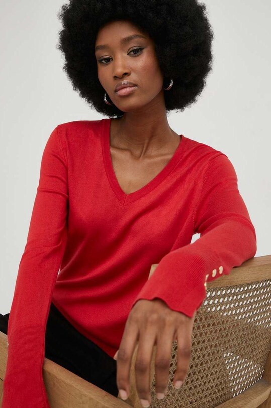 Svetr Answear.LAB V výstřih červená 151027.JS