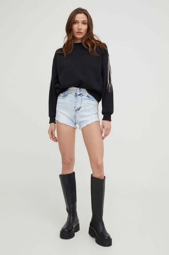 Answear Lab pantaloni scurti jeans W1537.KK albastru WW23