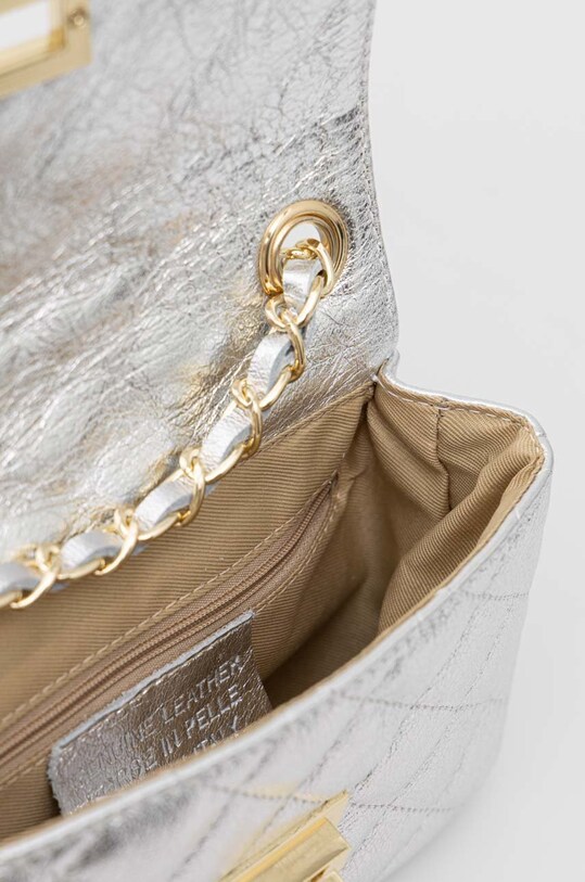 Answear.LAB torebka skórzana 661073.WK srebrny