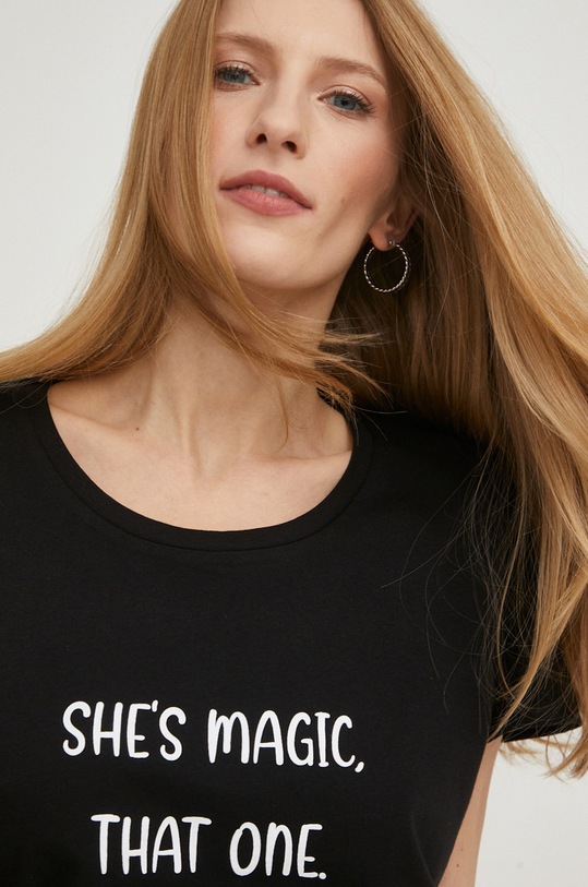 Odzież Answear Lab t-shirt bawełniany WW23.TSD00U czarny