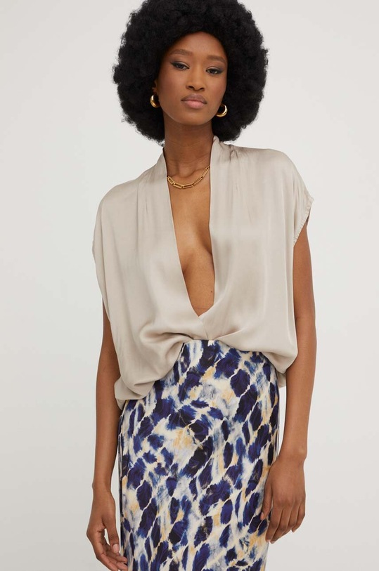 Блузка Answear.LAB короткий бежевый 92698.1WK