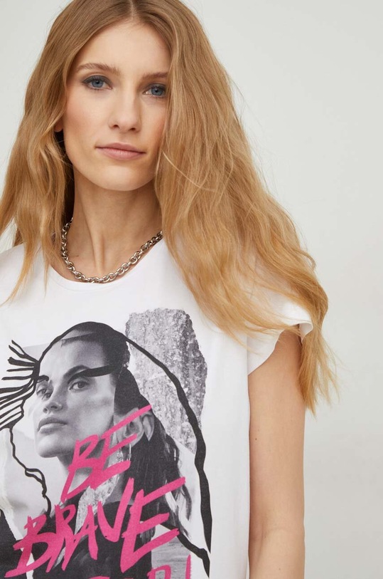 Tričko Answear.LAB X limitovaná kolekce SISTERHOOD bílá TSD030