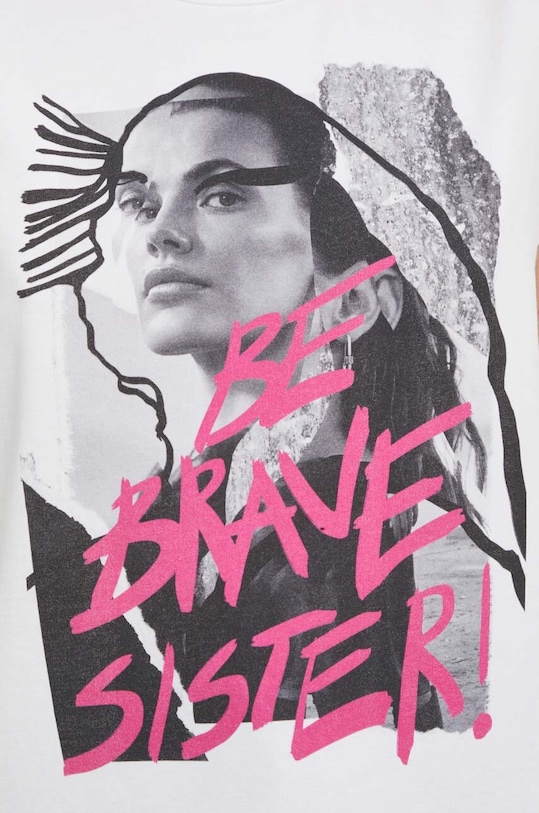 Tričko Answear.LAB X limitovaná kolekcia SISTERHOOD TSD030 biela