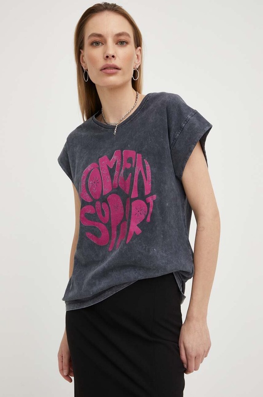 Answear Lab t-shirt bawełniany szary tsv1269.KK