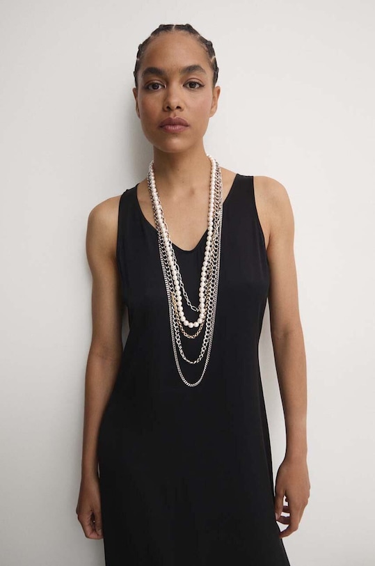 Answear Lab colier argintiu 5row.fh