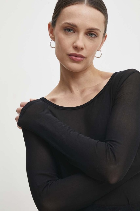 Blúzka Answear.LAB jednofarebný čierna AS800.HWK