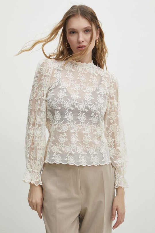 Answear Lab bluzka regular beżowy 81006.FKK