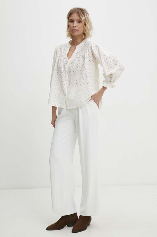 Answear Lab bluza din bumbac 6876.TKK alb WW24