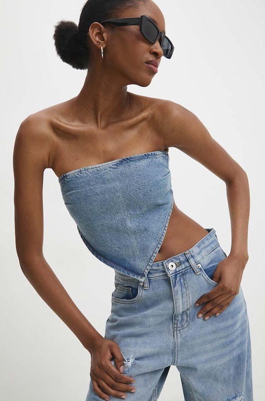 Бавовняна блузка Answear.LAB 6222.TKK блакитний WW24