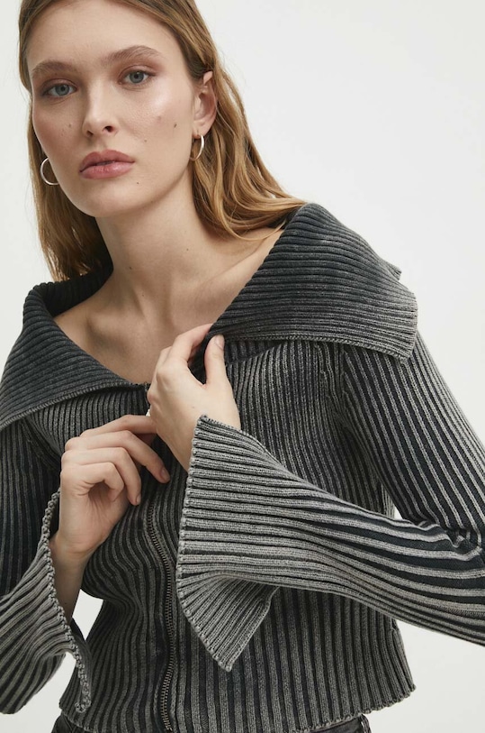 Answear Lab kardigan bawełniany bawełna szary 60206.td