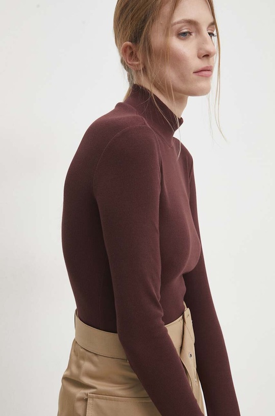 Answear Lab longsleeve bordowy 5127.TKK