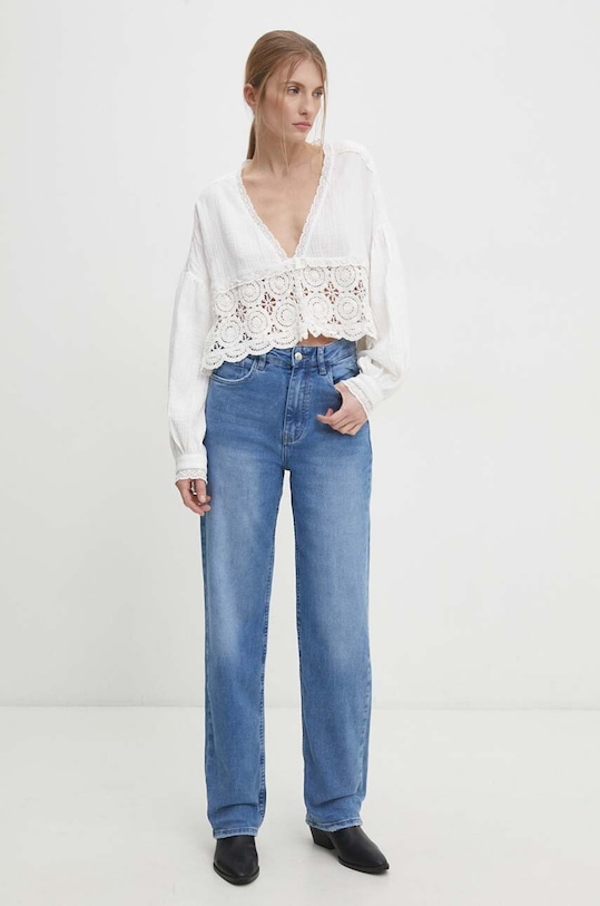 Pamučna majica Answear.LAB 9297.HWK bijela WW24