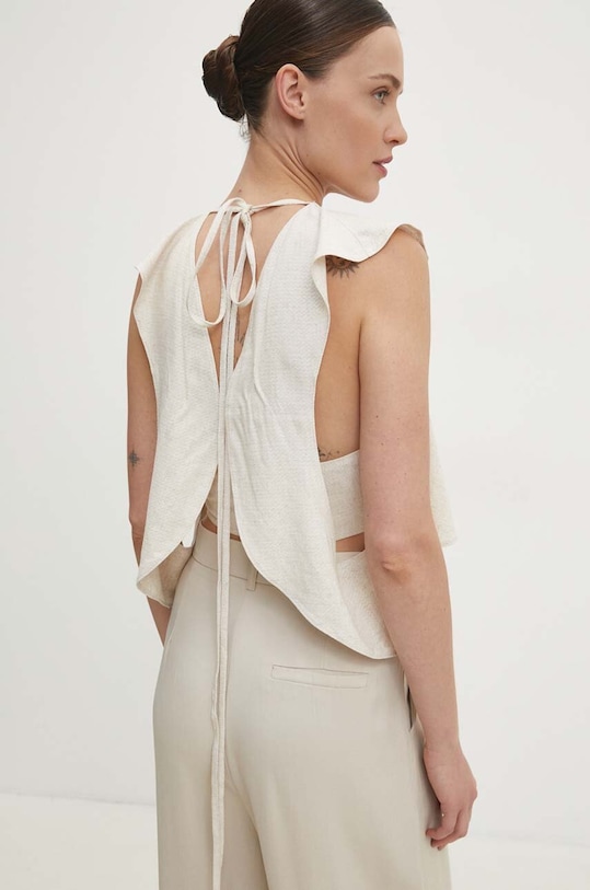 Oblečení Lněná halenka Answear.LAB W24S.LF.071413.tjs béžová