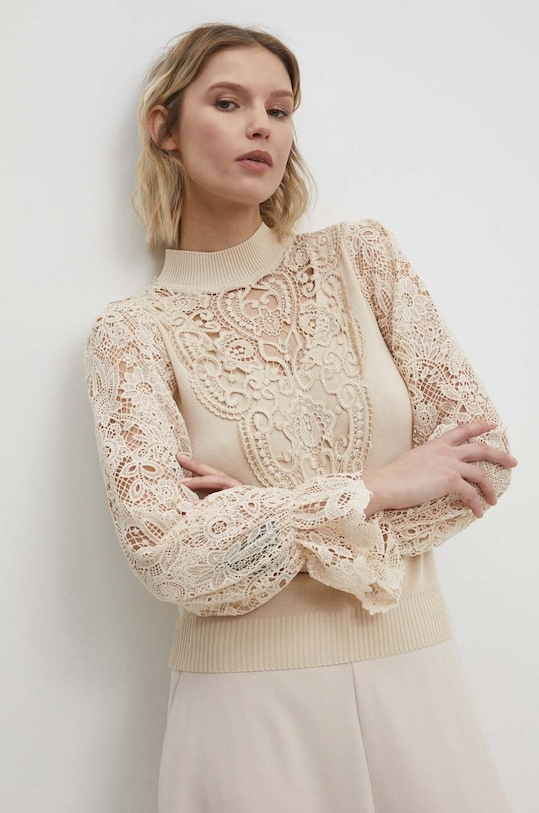 Answear Lab sweter pozostałe beżowy MCY05365.HWK