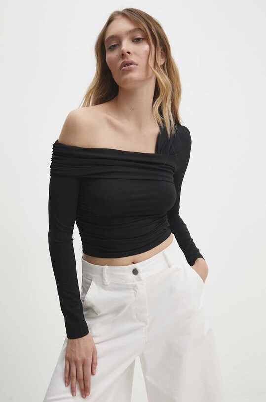 Blúzka Answear Lab slim čierna 25511.HWK