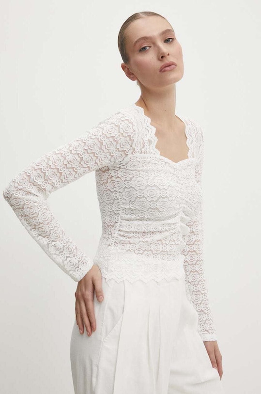 Answear.LAB bluzka z elastanem biały h4568.ijs