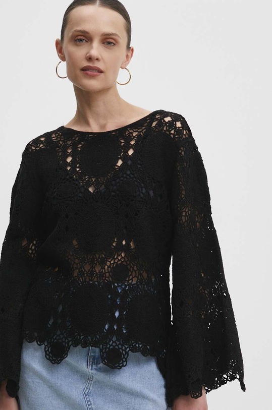 Answear Lab sweter bawełniany czarny sng.bdd06r.tjs