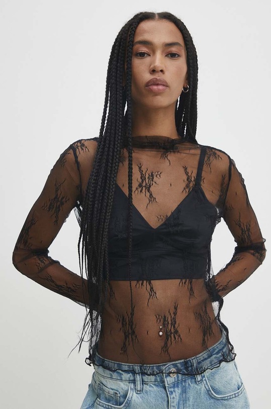 Answear Lab bluzka z elastanem czarny h4346.ijs