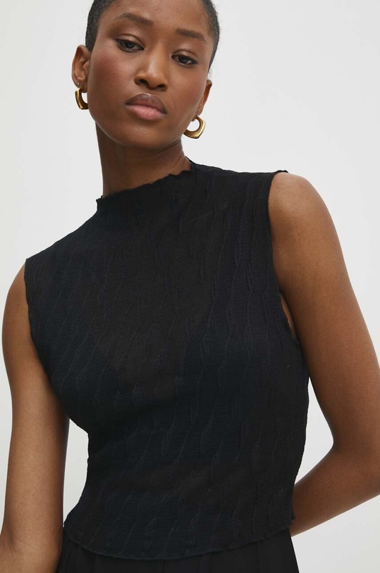 Answear.LAB top z elastanem czarny 23150.ijs